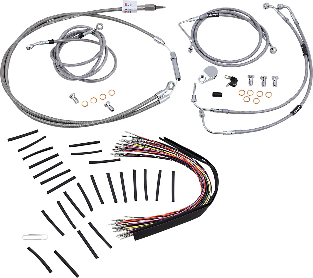 BURLY BRAND Kit complet câble - Street glide et Electra glide 08-13 - 13 pouces - Ape Hanger