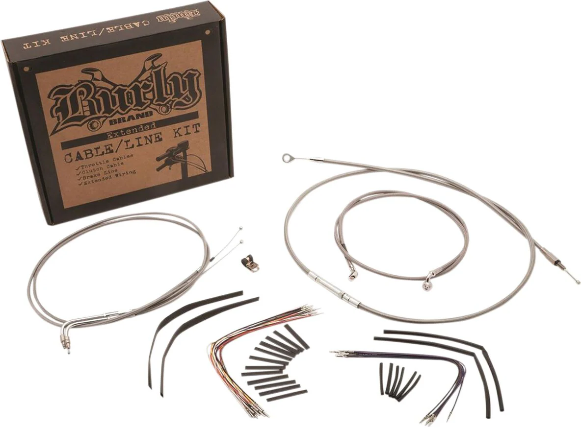 BURLY BRAND Kit complet câble/ligne de frein tressés inox pour guidon - Image 2