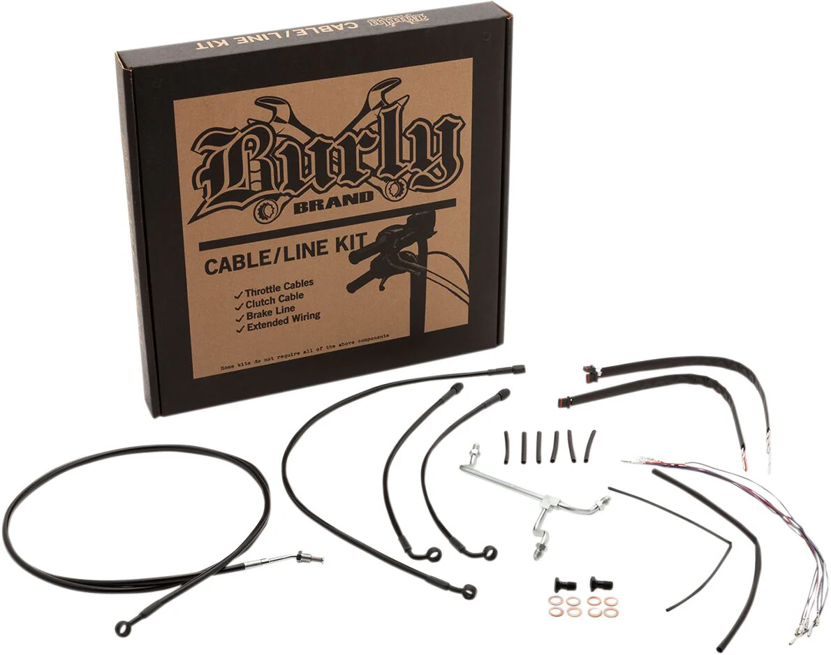 BURLY BRAND Kit complet câble/ligne de frein tressés inox pour guidon 18" - Road king 14-16 - Image 2