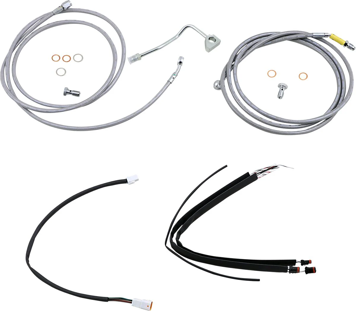 BURLY BRAND Kit complet câble - FLHT et FLHX 17-20 - 13/15 pouces - Ape Hanger