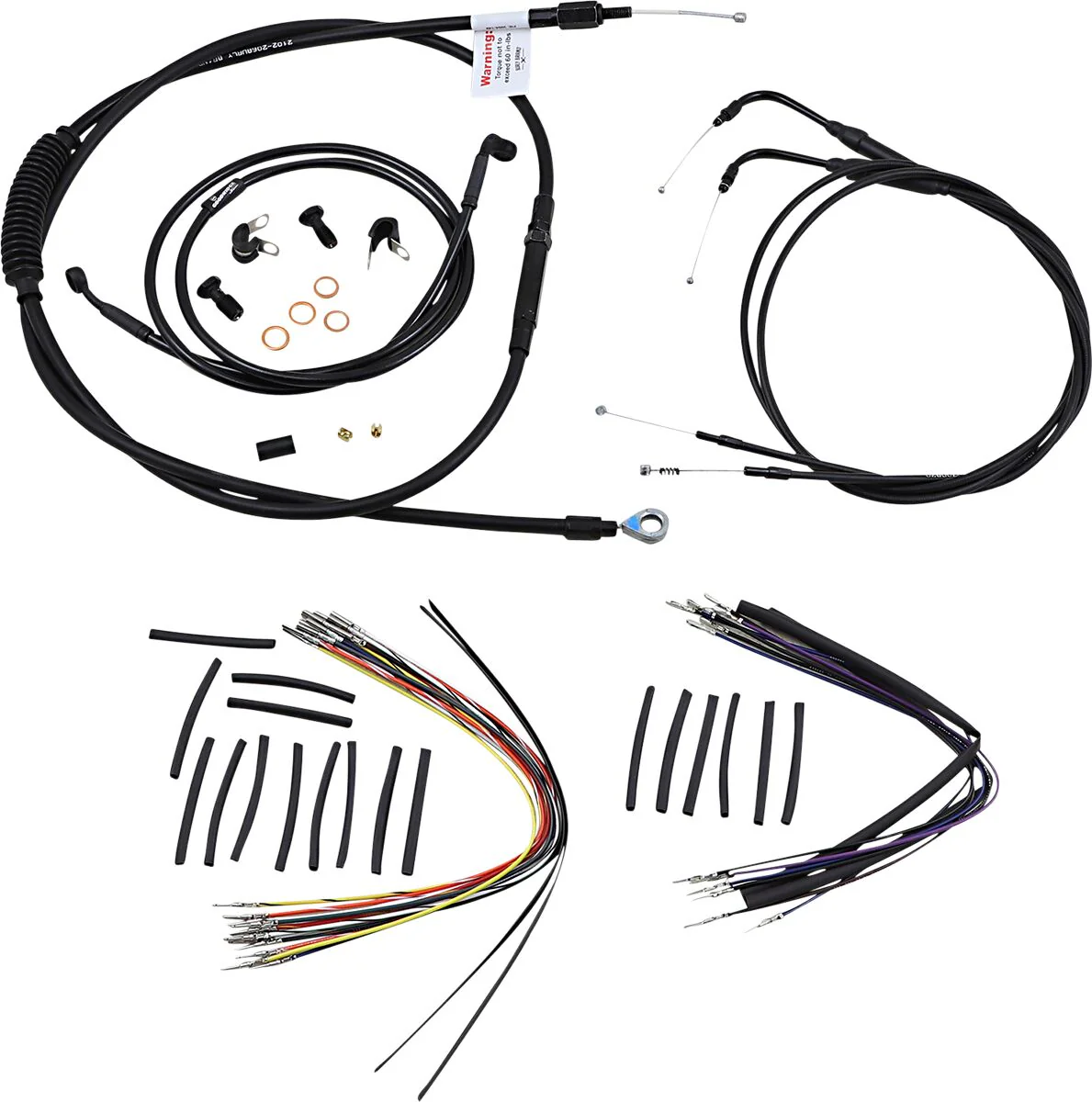 BURLY BRAND Kit Complet de Câbles - FXST/D/B 00-06 - 14/16/18 pouces - Ape Hanger - Image 2