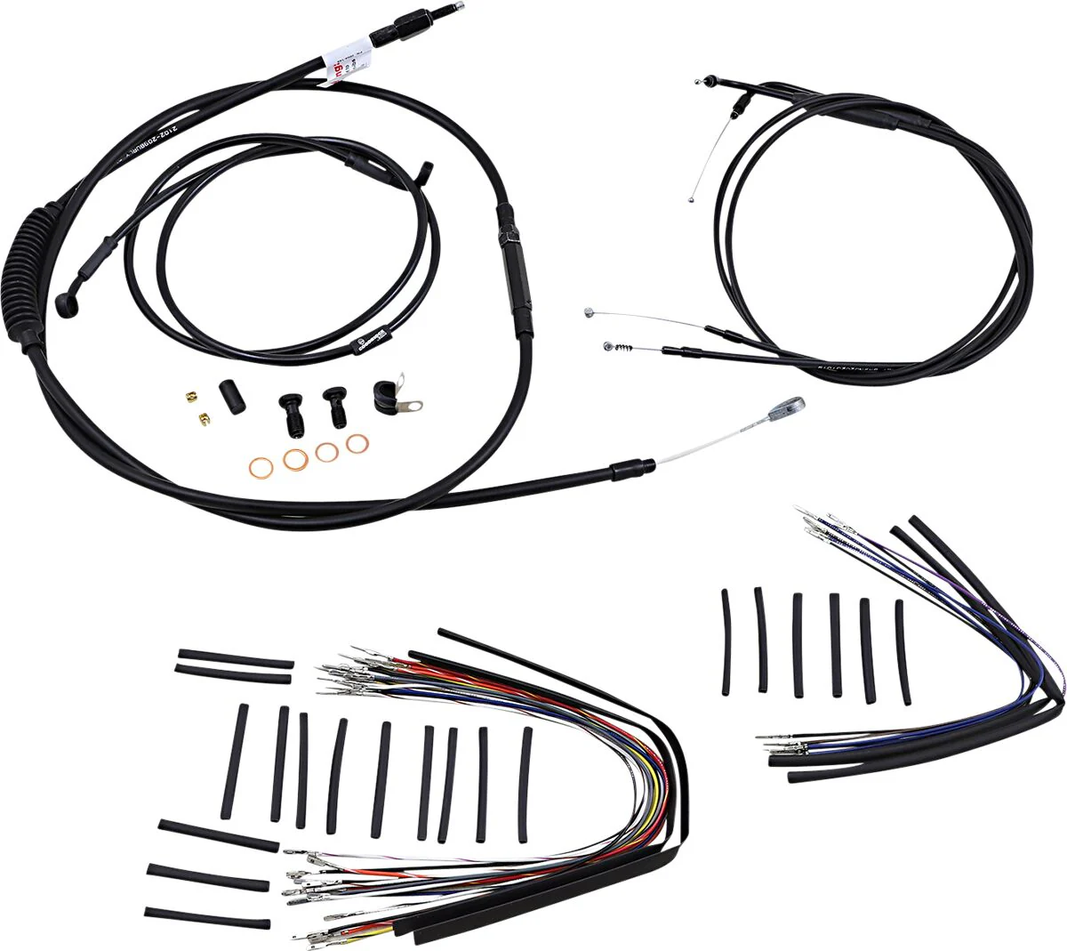 BURLY BRAND Kit Complet de Câbles FXST/B/C/D 07-10 - 14/16/18 pouces - Ape Hanger - Image 2