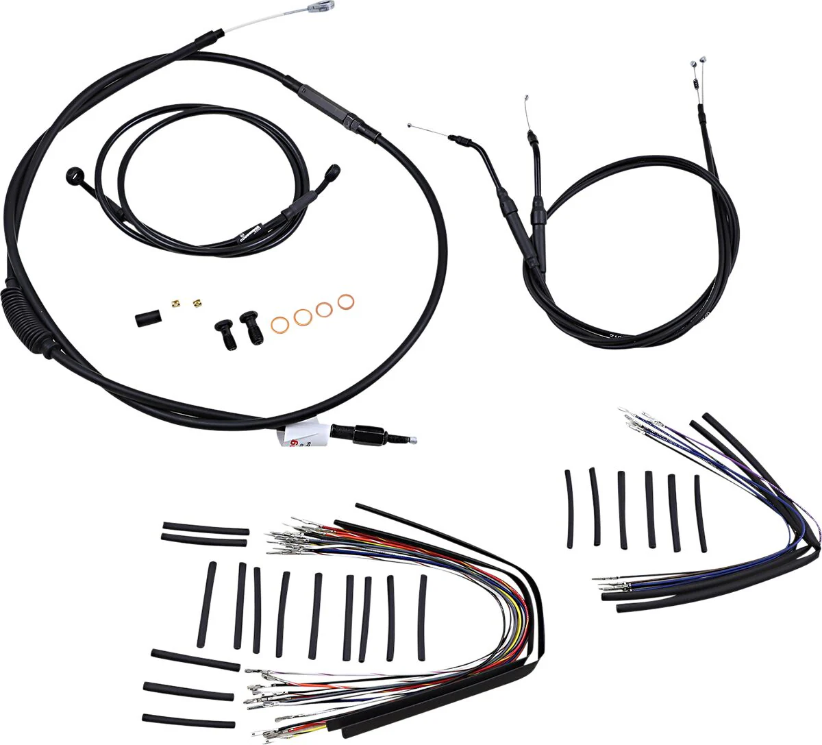 BURLY BRAND Kit Complet de Câbles - FXD 07-11 - 12/14/16 pouces - Ape Hanger