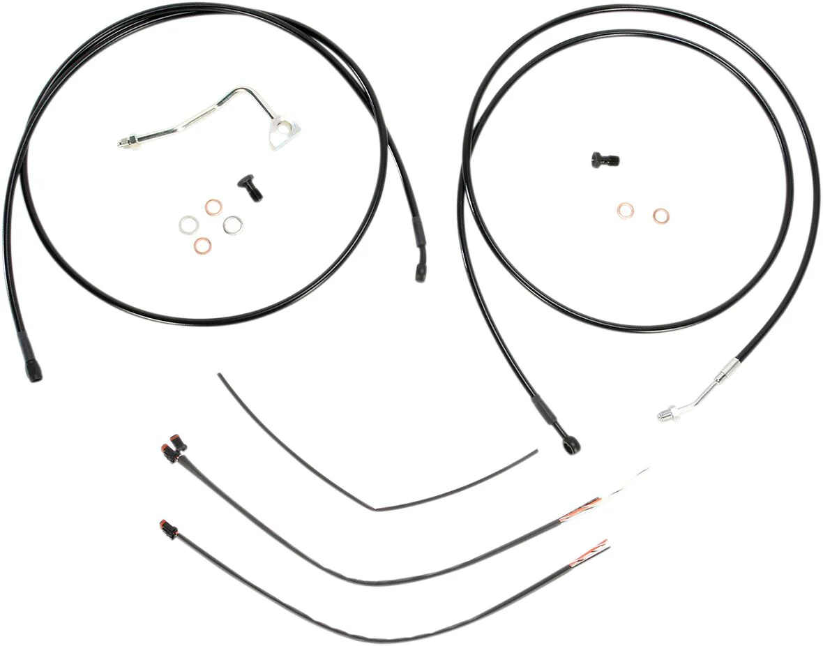 BURLY BRAND Kit Complet de Câbles - Street glide et Electra glide 14-15 avec ABS - 13/15 pouces - Ape Hanger