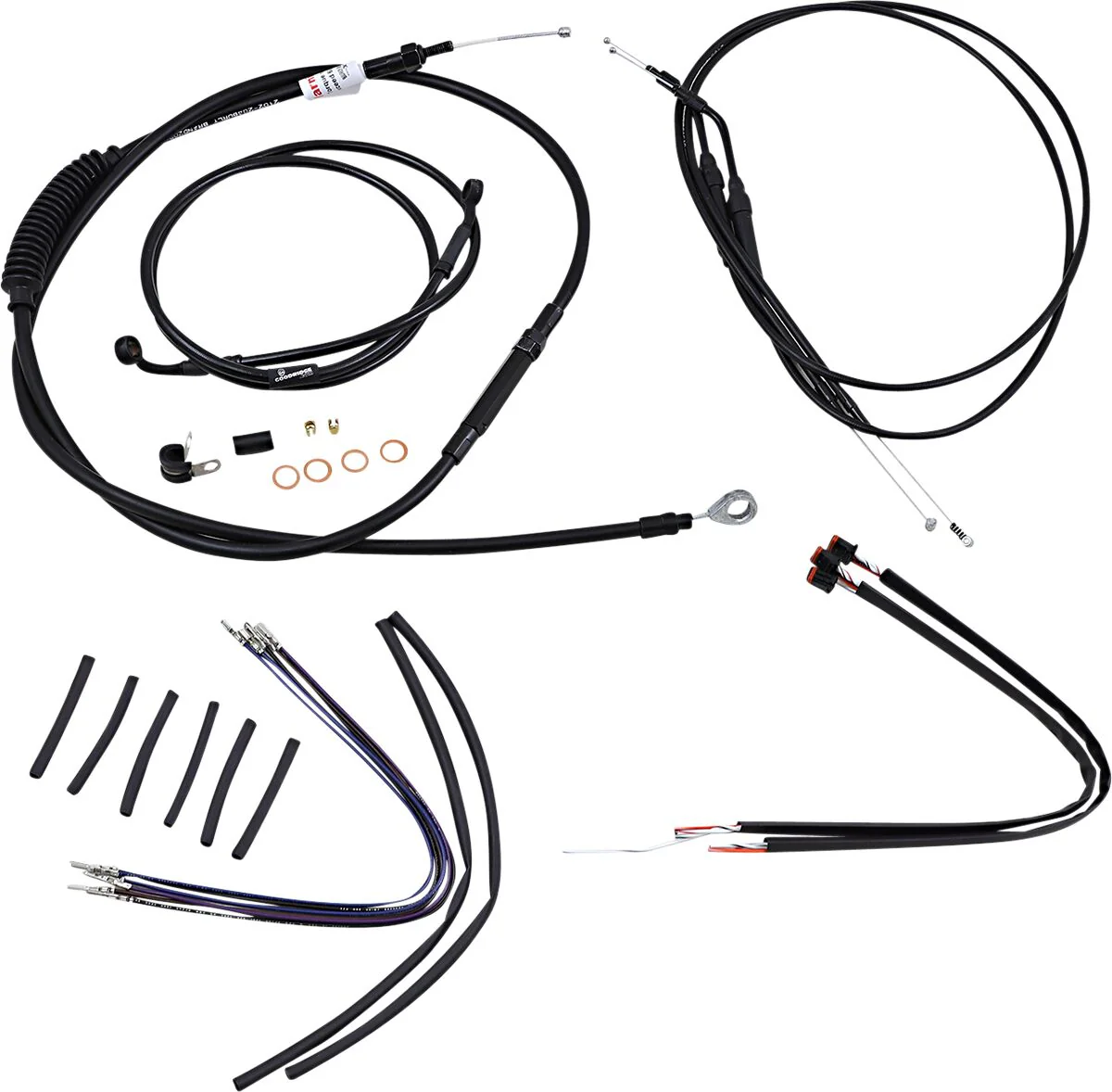BURLY BRAND Kit Complet de Câbles - Sportster 14-22 sans bas - 14/16 pouces