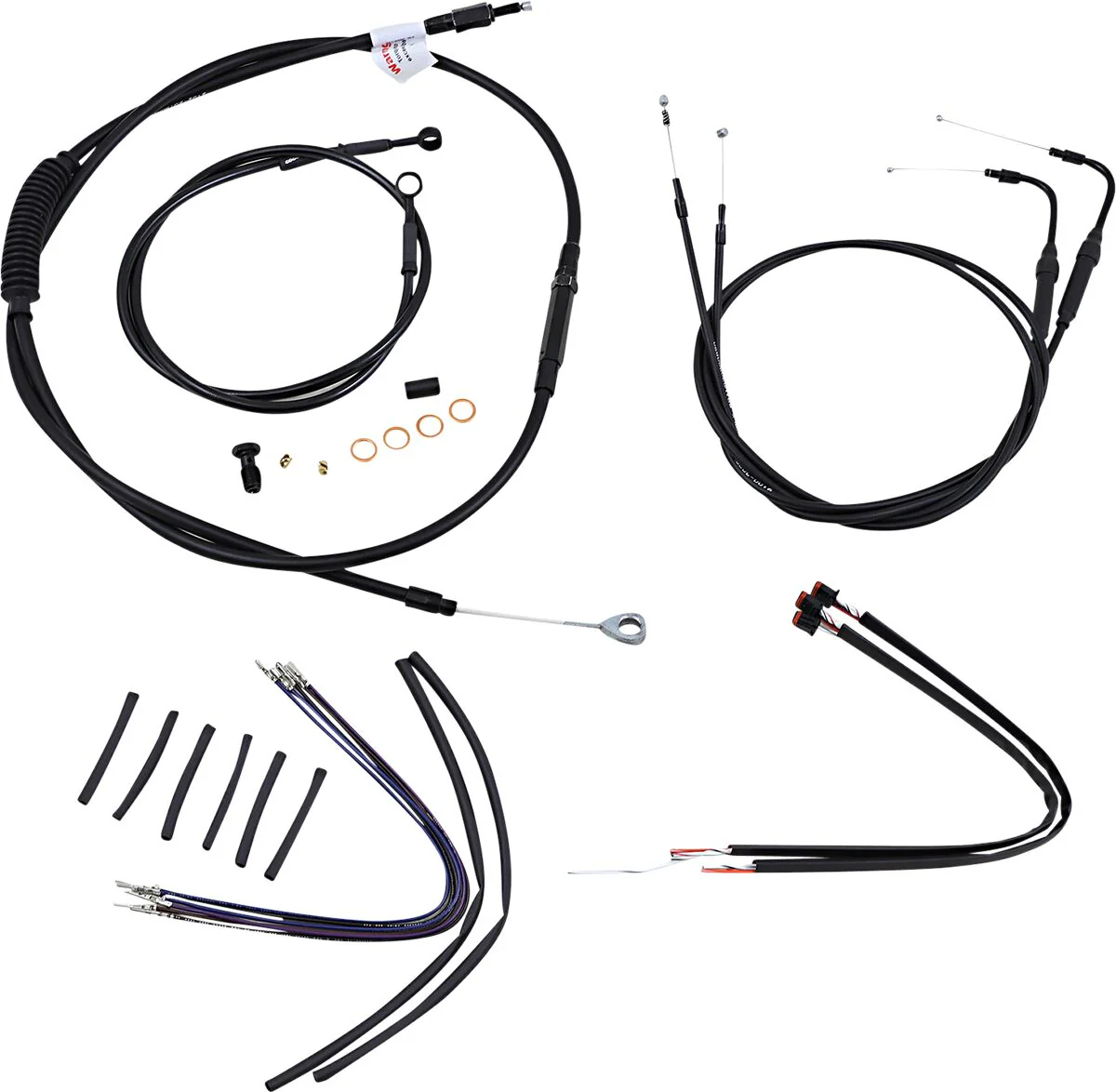 BURLY BRAND Kit Complet de Câbles - FLST 11-14 - Avec ABS - 14/16 pouces - Ape Hanger