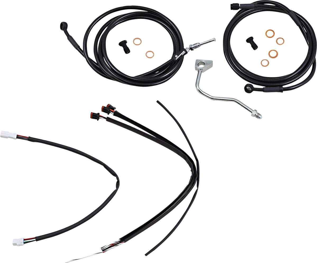 BURLY BRAND Kit Complet de Câbles - Road glide et Road king 17+ -14/16/18 pouces - Ape Hanger
