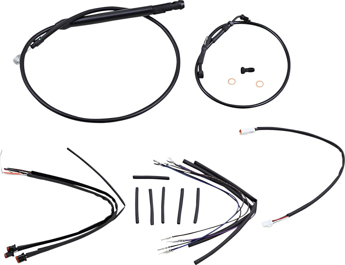 BURLY BRAND Kit Complet de Câbles - FXBB / FXBR/S / FXLR / FXST 18-24 et FLSB 18-21 - 12/14/16 pouces - Ape Hanger