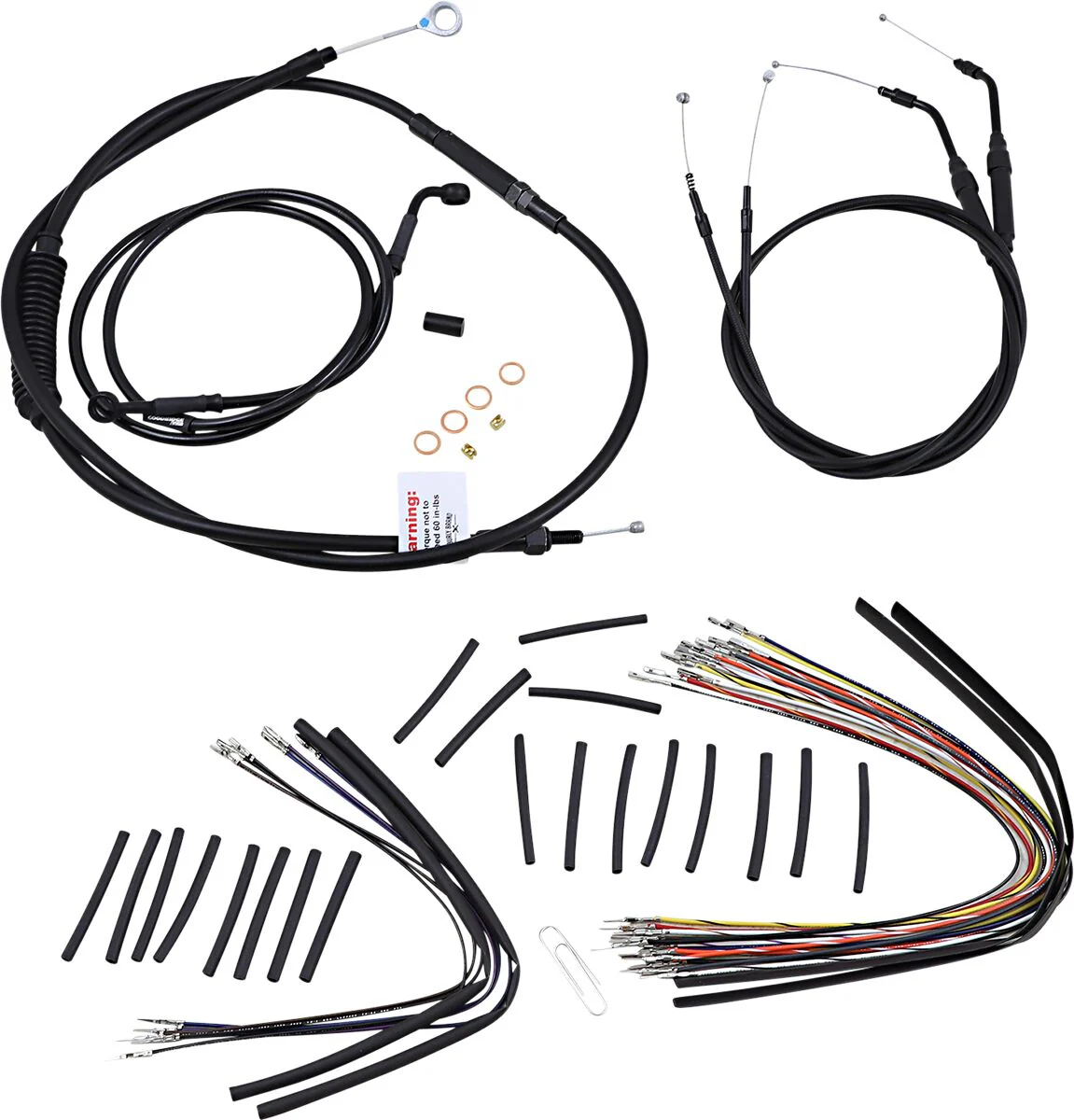 BURLY BRAND Kit de câbles - Sportster 07-13 simple disque - 10/12/14 pouces - T Bar