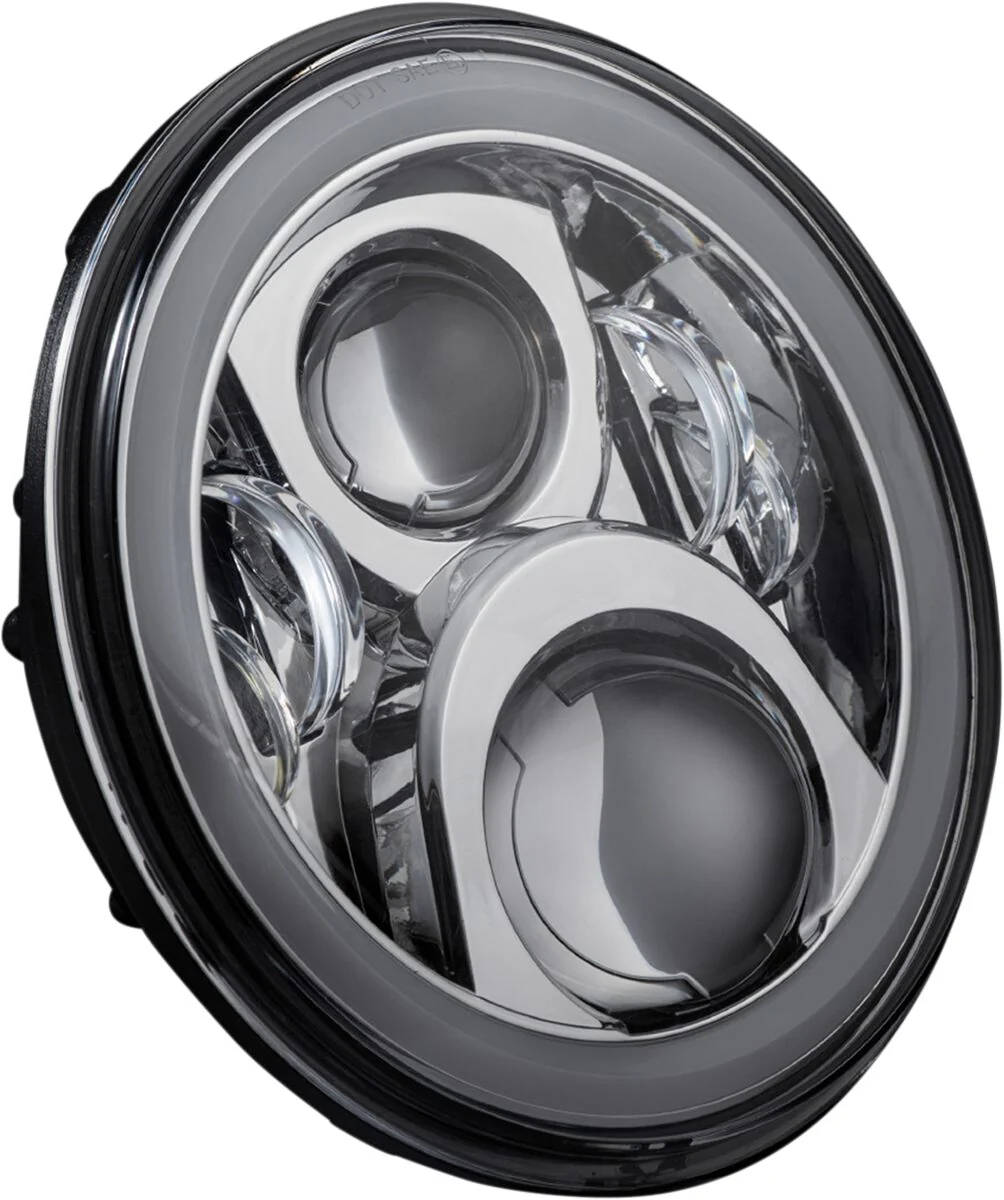 CUSTOM DYNAMICS Phare Halo de 7" avec adaptateur Touring 84-17 - Chrome