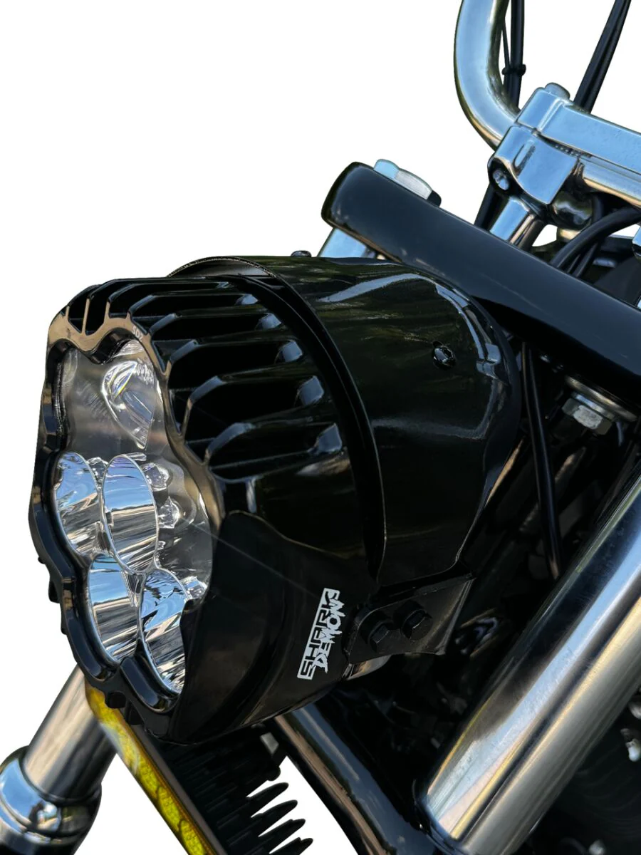CUSTOM DYNAMICS Phare à LED - Dyna / Sporster / Softail - Avec support de phare 3/4