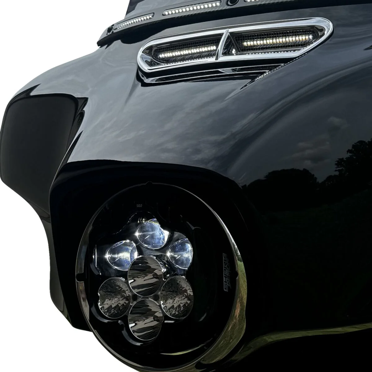 CUSTOM DYNAMICS Phare à LED Shark Demon - Touring 94-24 fairing batwing