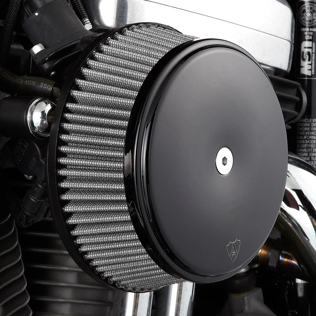 ARLEN NESS Filtre à air Big Sucker™ Stage 1 Smooth Noir - Carburateur CV - Big twin 92-99 - Image 2