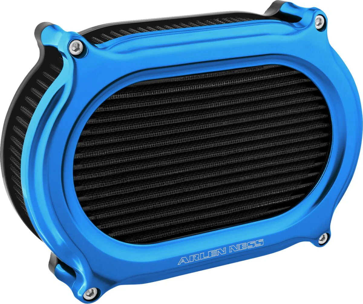 ARLEN NESS Filtre à air ovale Stage 2 Bleu - Softail 18-24 / Touring 17-24 (Hors VVT)