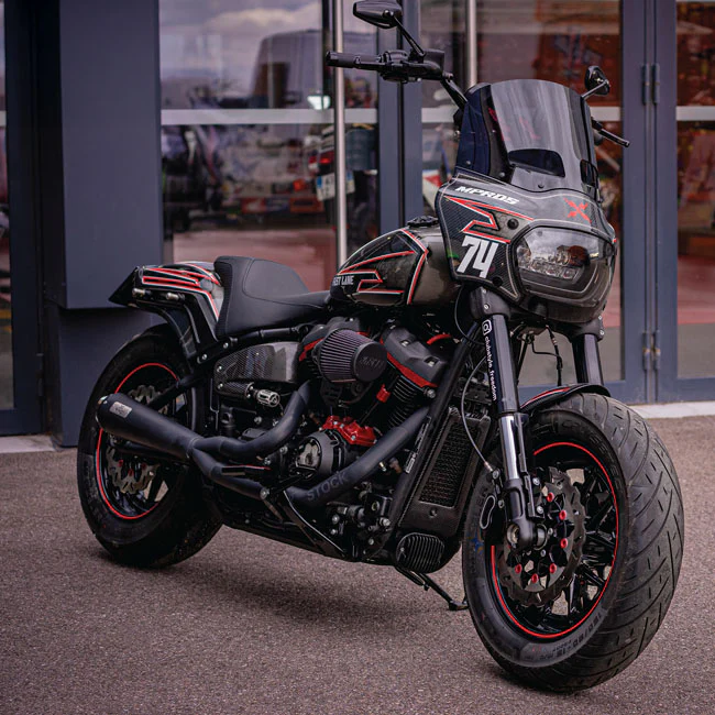 MALPARIDOS - M8 Softail 18-24 - Ligne 2 en 1 homologuée euro 4/5 - Noir / Brossé / Poli / Titanium - Image 3