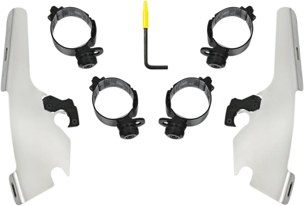 MEMPHIS SHADES Kit de montage complet pour pare-brise Trigger-Lock Fats/Slim - Sport glide / Low rider s 18+ - Poli