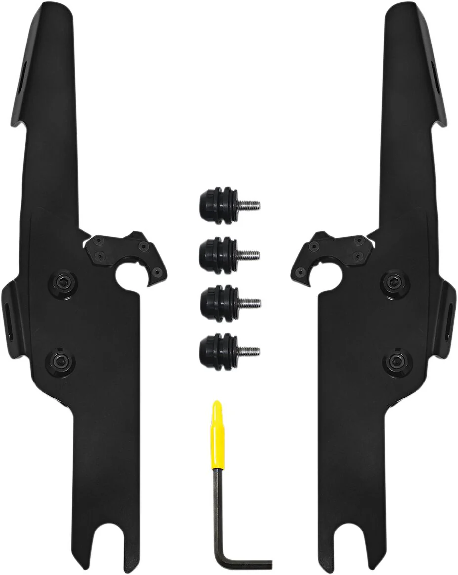 MEMPHIS SHADES Kit de montage complet pour pare-brise Trigger-Lock Fats/Slim -Road King Custom de 04-07 / Road King Special 17+ - noir