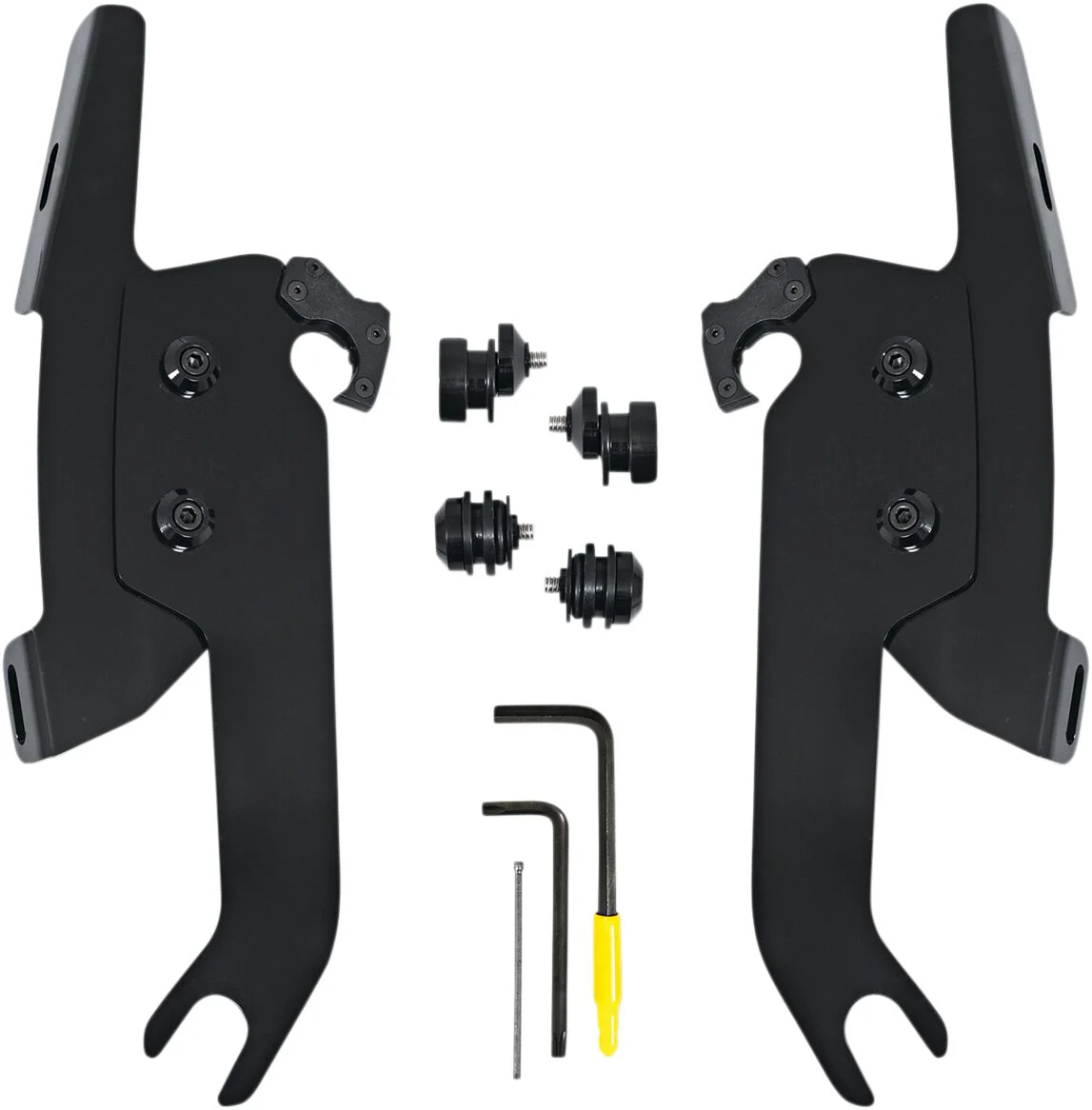MEMPHIS SHADES Kit de montage complet pour pare-brise Trigger-Lock Fats/Slim - Softail Slim 18+ - noir