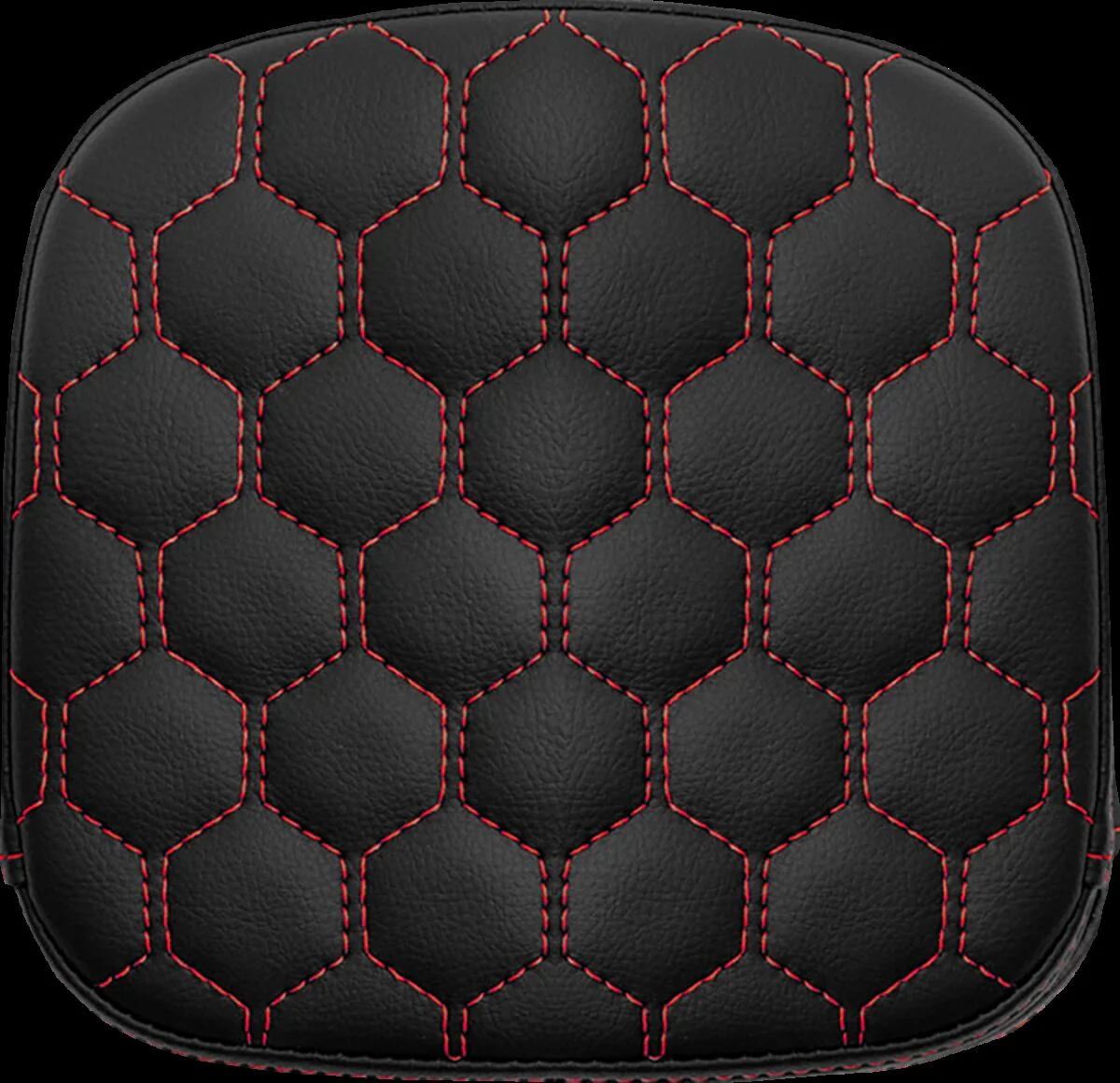 SADDLEMEN Pouf de sissy bar avec motif nid d’abeille - Surpiqûres rouges