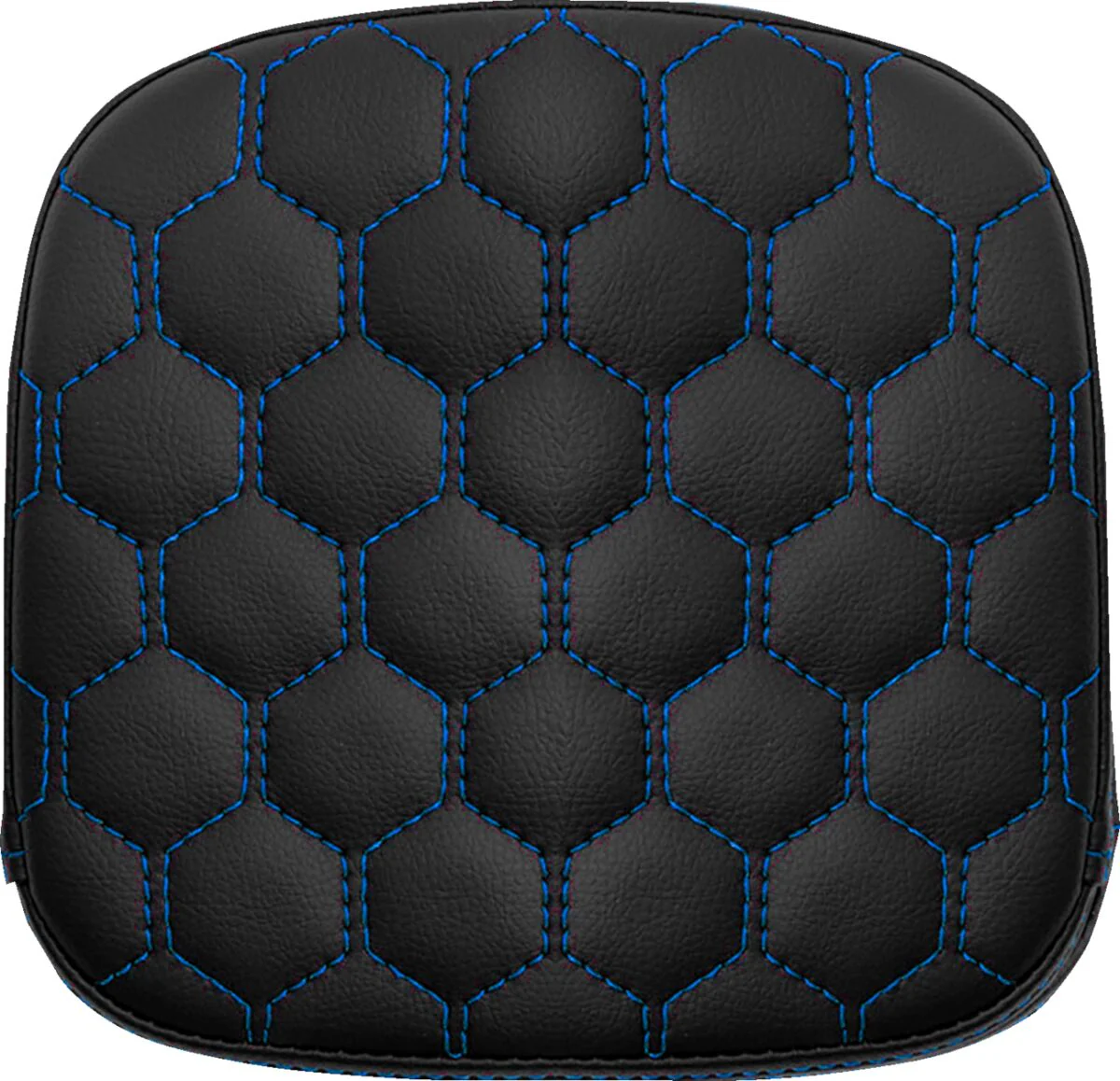 SADDLEMEN Pouf de sissy bar avec motif nid d’abeille - Surpiqûres bleus