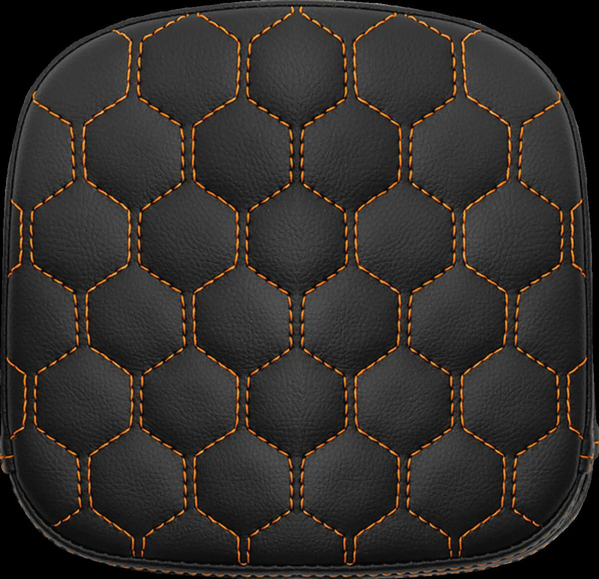 SADDLEMEN Pouf de sissy bar avec motif nid d’abeille - Surpiqûres oranges
