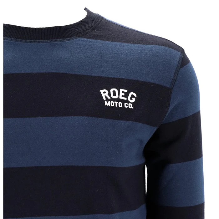 ROEG - Tee-shirt manche longue - Raillé noir et bleu - Image 3