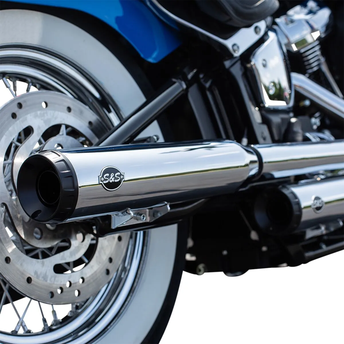 S&S - Silencieux Grand National Race - Softail M8 FLHC / FLDE - Chrome