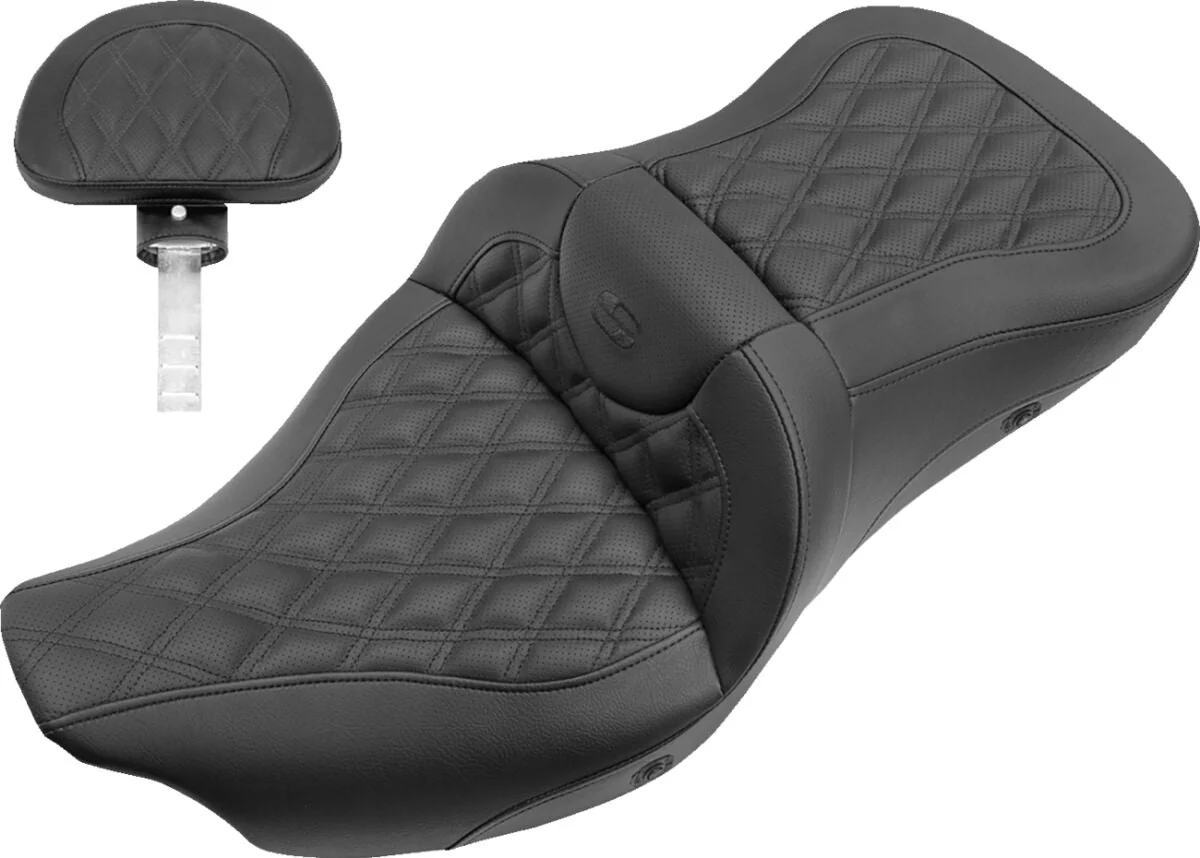 SADDLEMEN Selle chauffante Roadsofa à surpiqûres losange