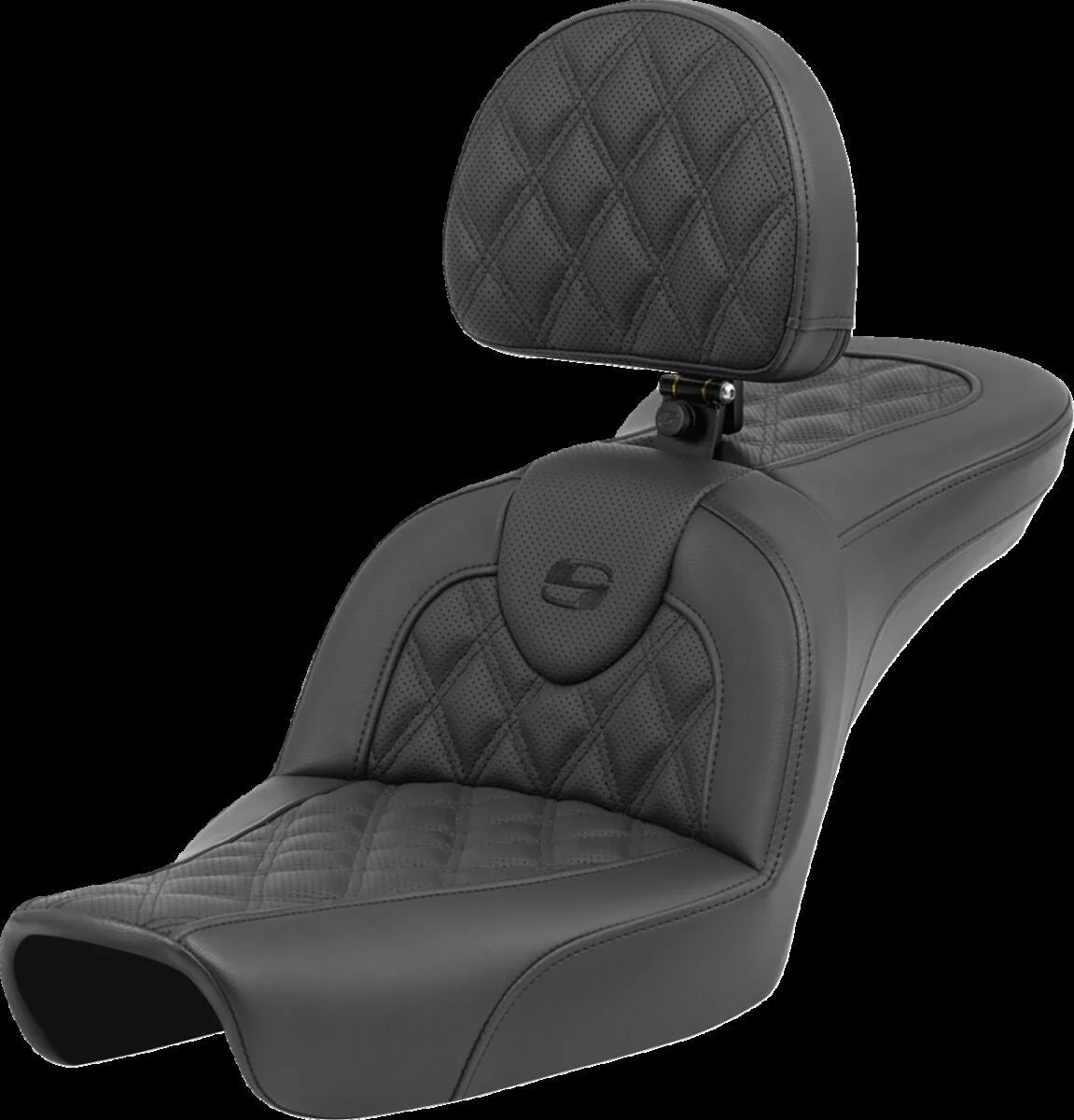 SADDLEMEN Selle RoadSofa Lattice Stitch avec dosseret - Dyna 96-03