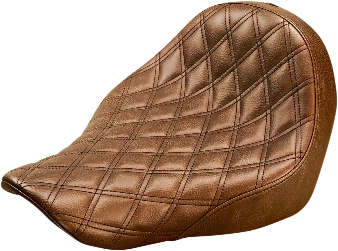 SADDLEMEN Selle solo Renegade Lattice Stitch marron - Low rider / Sport glide 18+