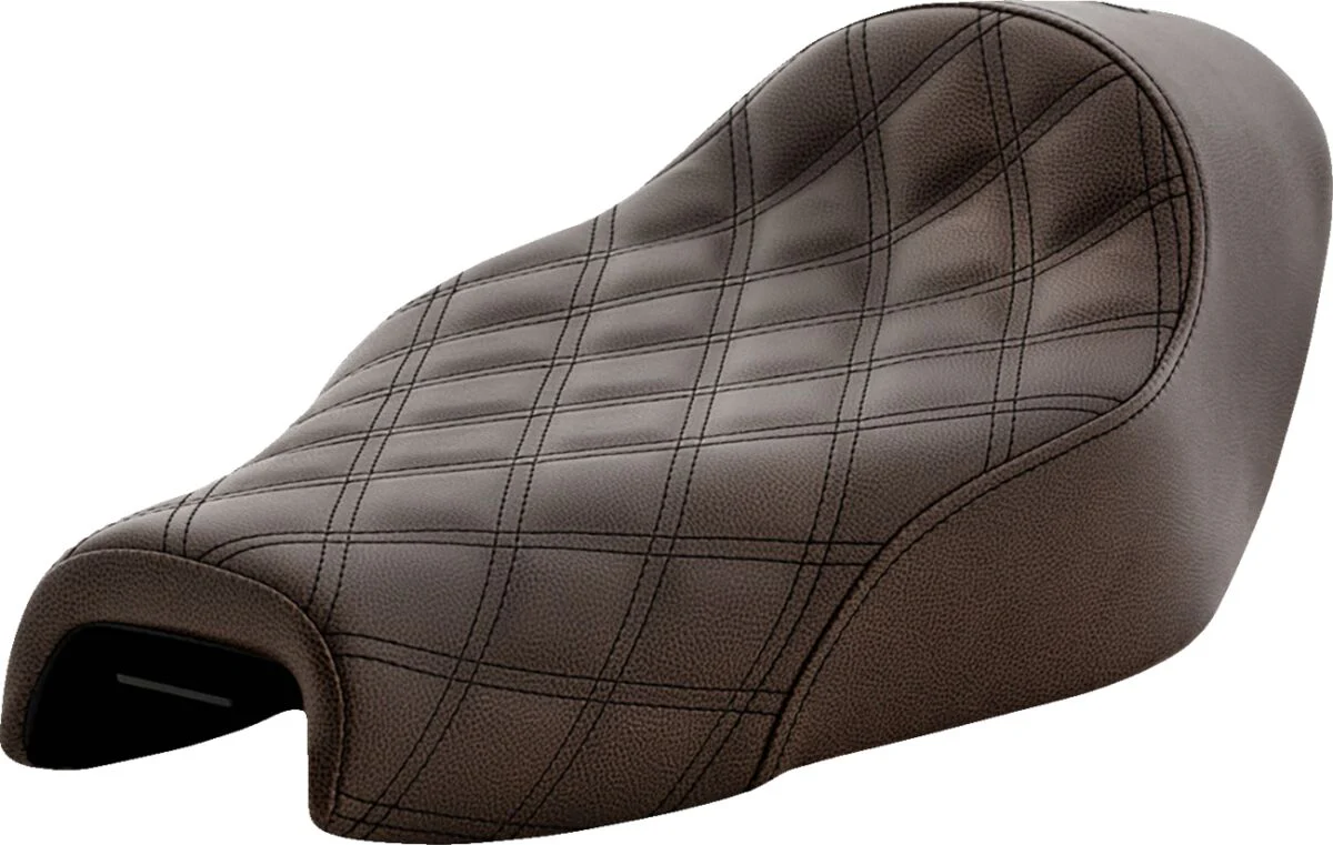 SADDLEMEN Selle solo Renegade Lattice Stitch marron - Sportster 04-20 - réservoir 17 litres