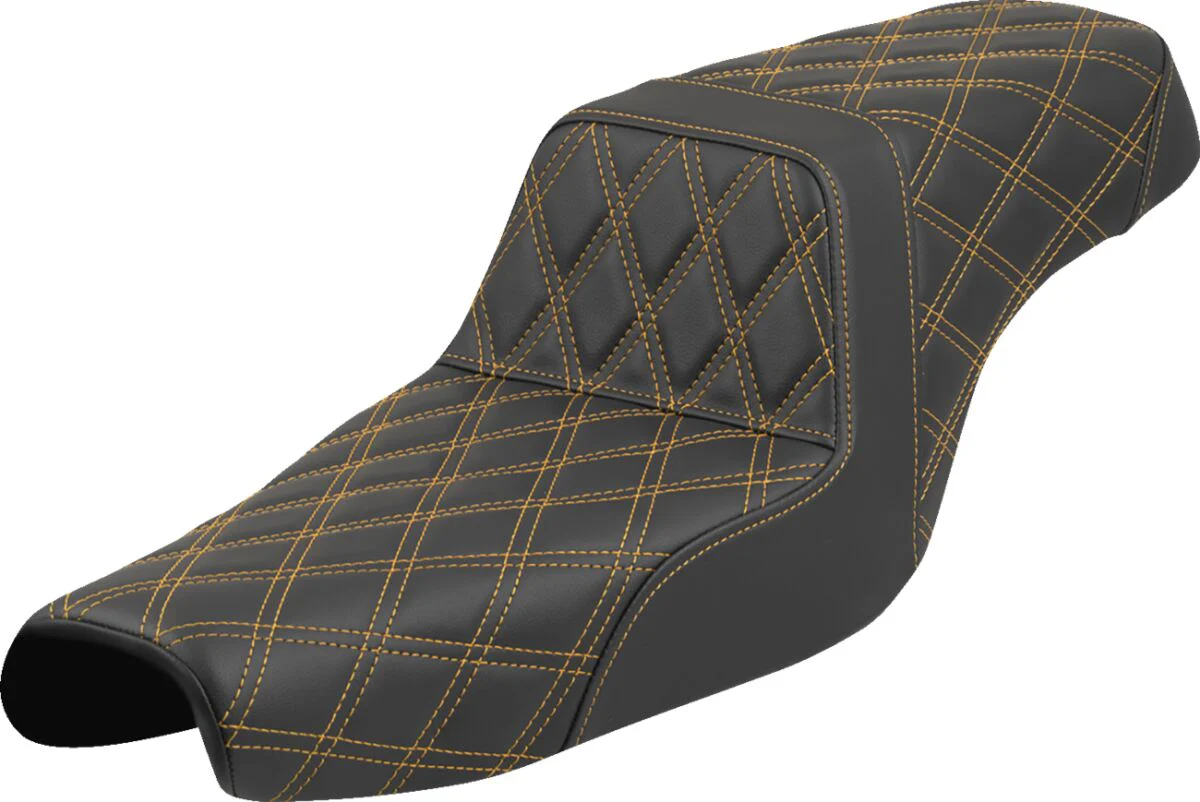 SADDLEMEN Selle Step-Up Lattice Stitch Doré - Sportster 04+ - réservoir 12 litres