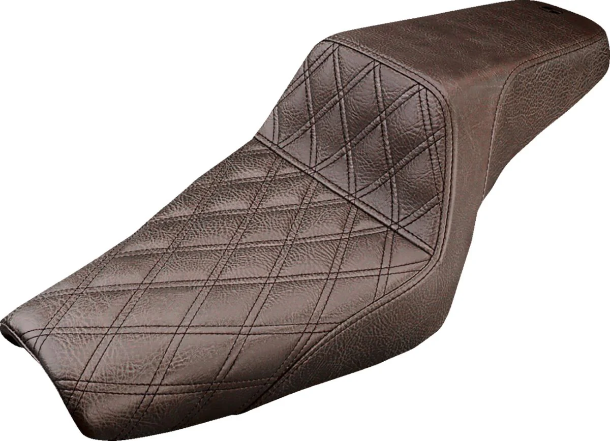 SADDLEMEN Selle Step-Up diamond marron - Sportster 04+ - réservoir 12 litres