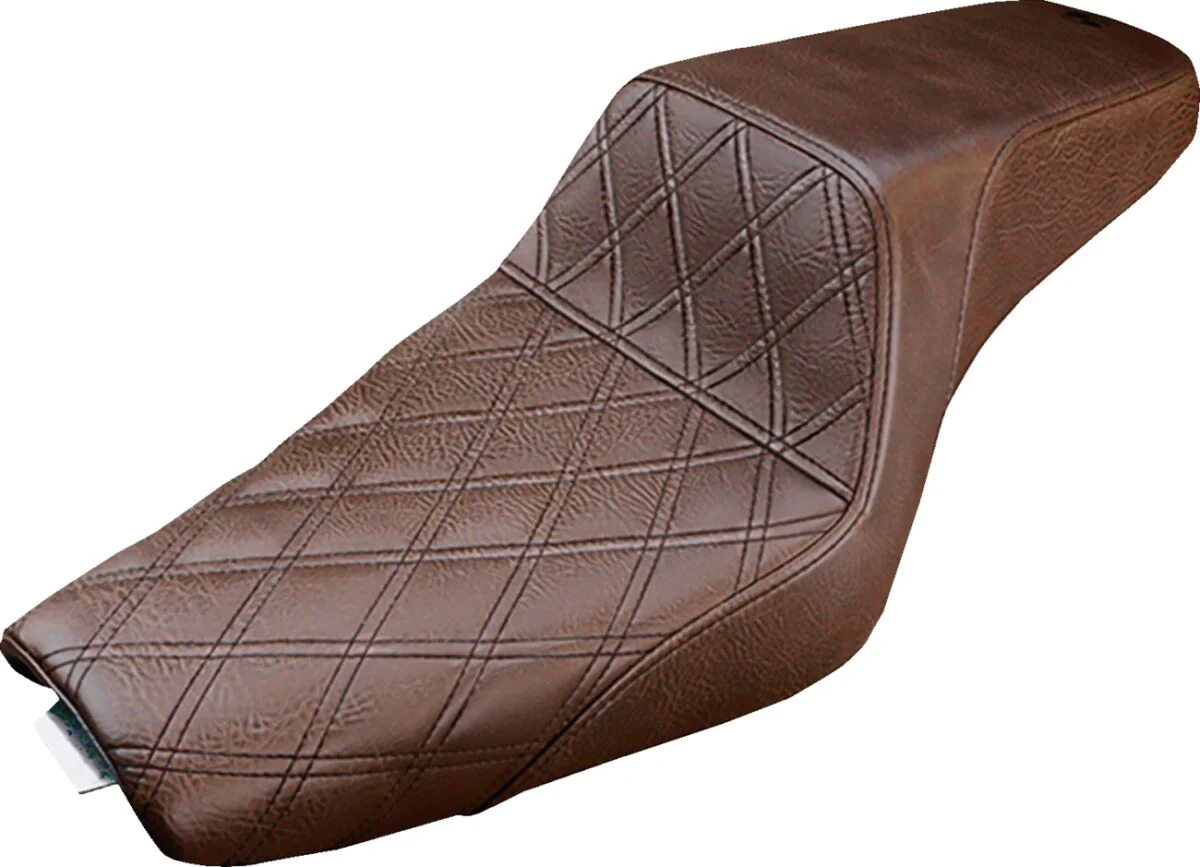 SADDLEMEN Selle Step-Up diamond marron - Sportster 04+ - réservoir 17 litres