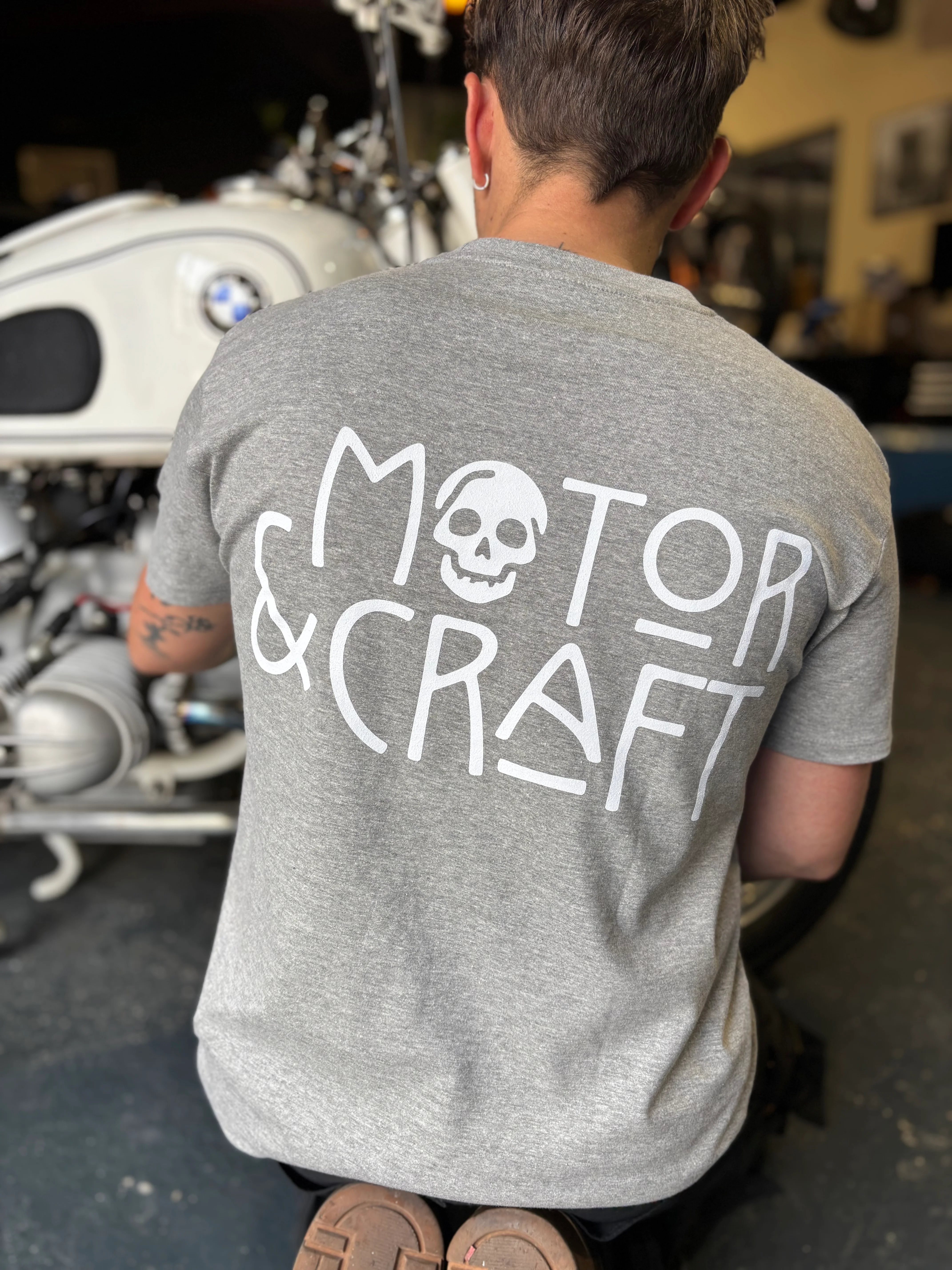 T-shirt 442 "motor & craft" gris - Image 3