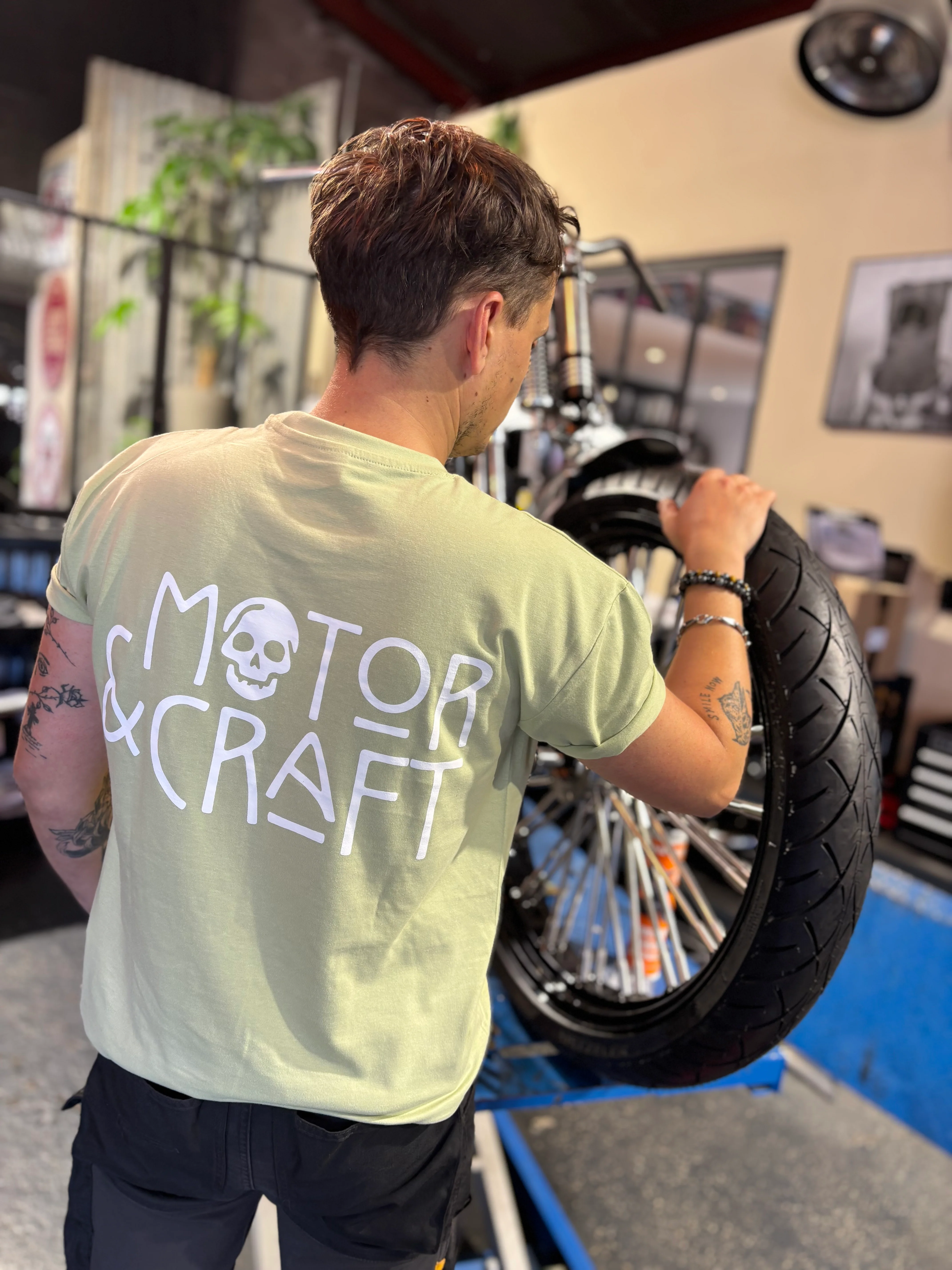 T-shirt 442 "motor & craft" vert tilleul - Image 3