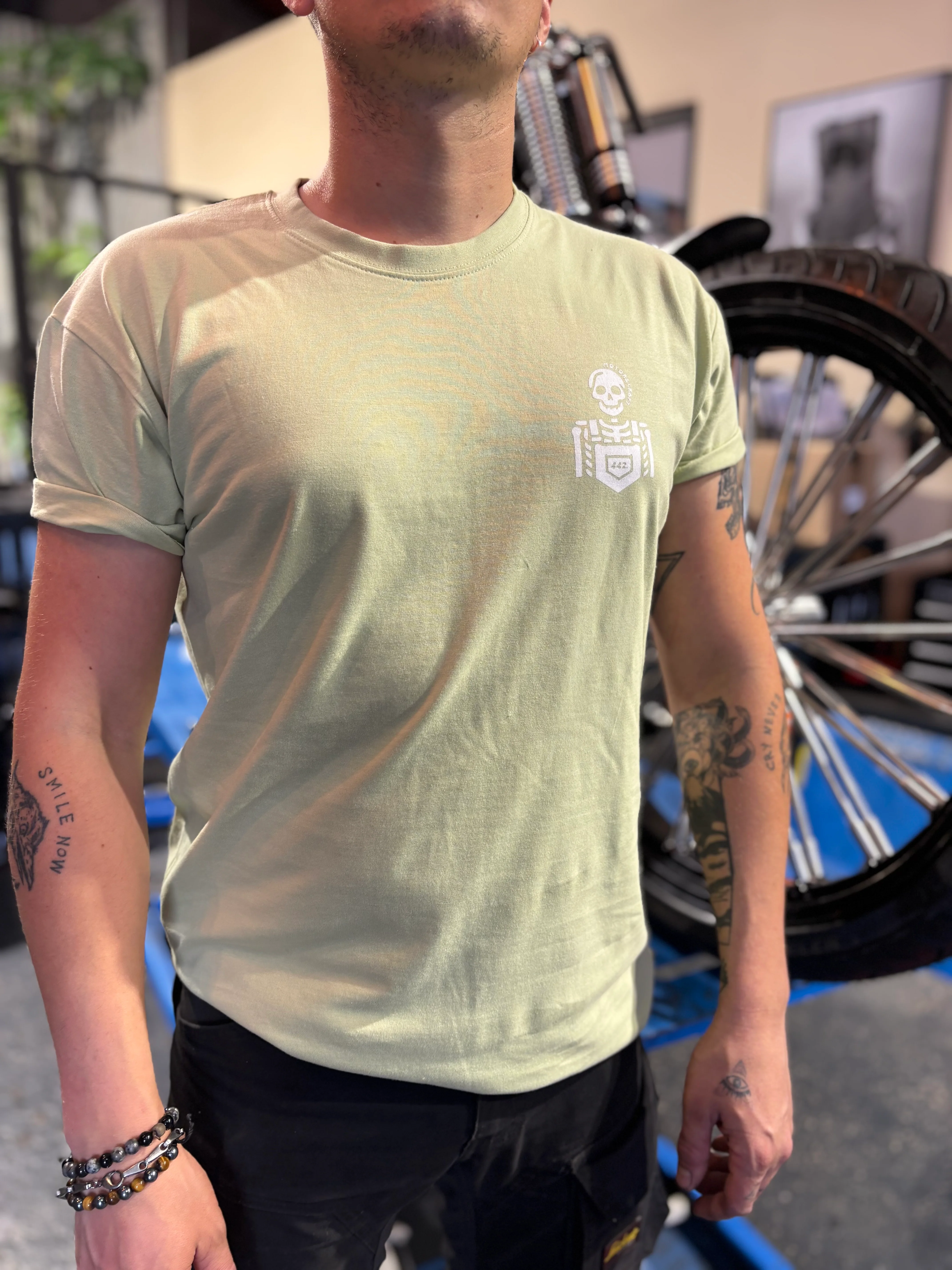 T-shirt 442 "motor & craft" vert tilleul - Image 4