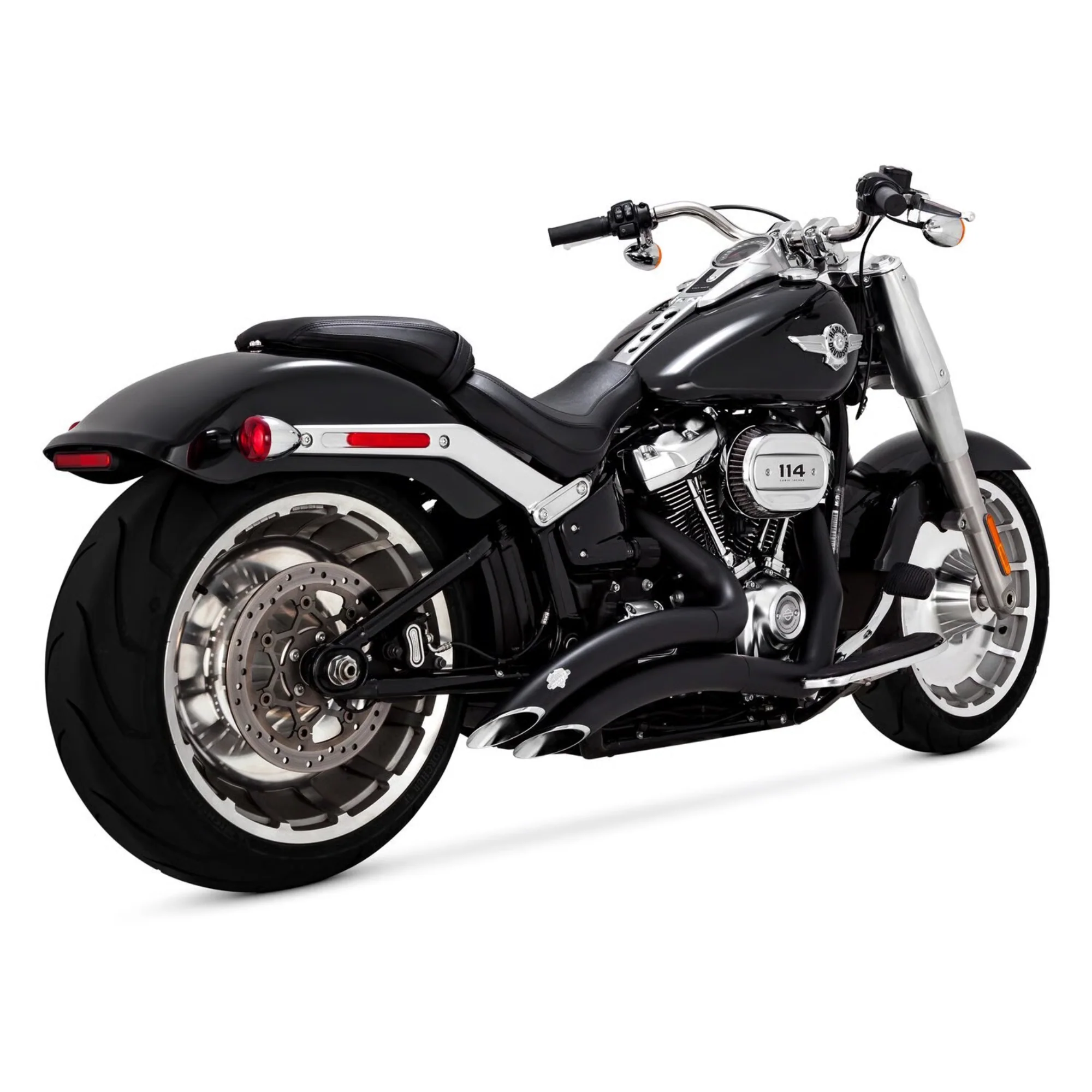 VANCE & HINES - Echappement 2 en 2 Big Radius PCX - 18-24 FXBR/FLFB 19-20 FXDR  - Chrome ou Noir - Image 4