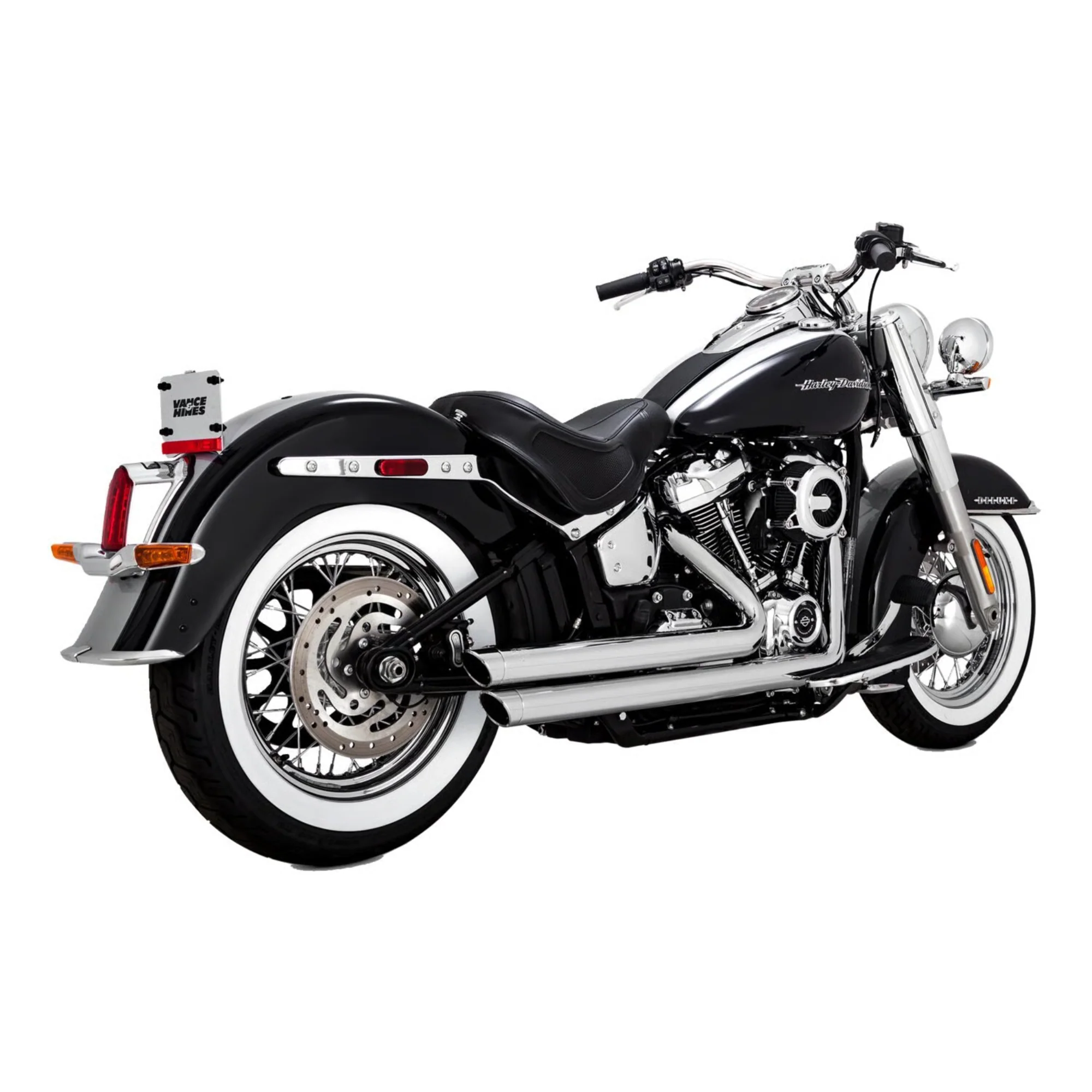 VANCE & HINES - Echappement 2 en 2 Big Shots Staggered PCX - Softail 18-24 - Chrome ou Noir - Image 3