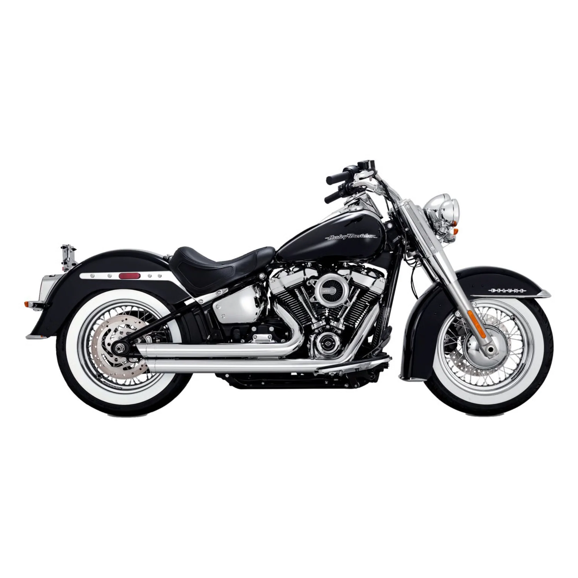 VANCE & HINES - Echappement 2 en 2 Big Shots Staggered PCX - Softail 18-24 - Chrome ou Noir - Image 4