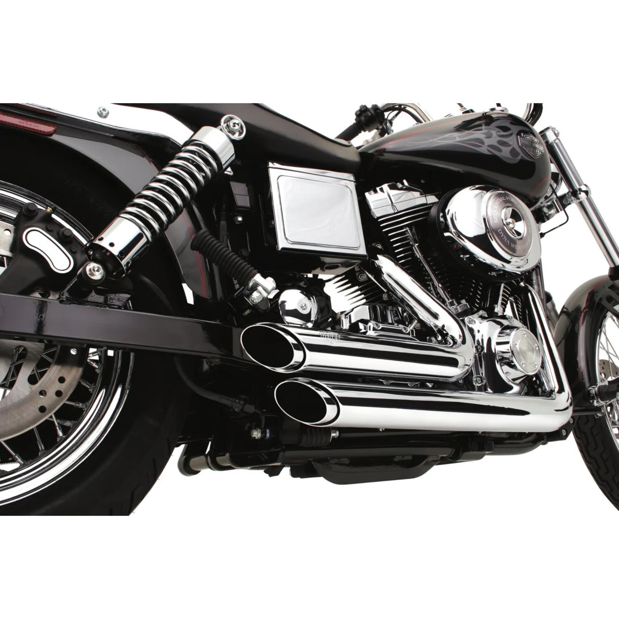 VANCE & HINES - Echappement 2 en 2 Shortshots Staggered - Dyna 91-05 - Chrome - Image 2