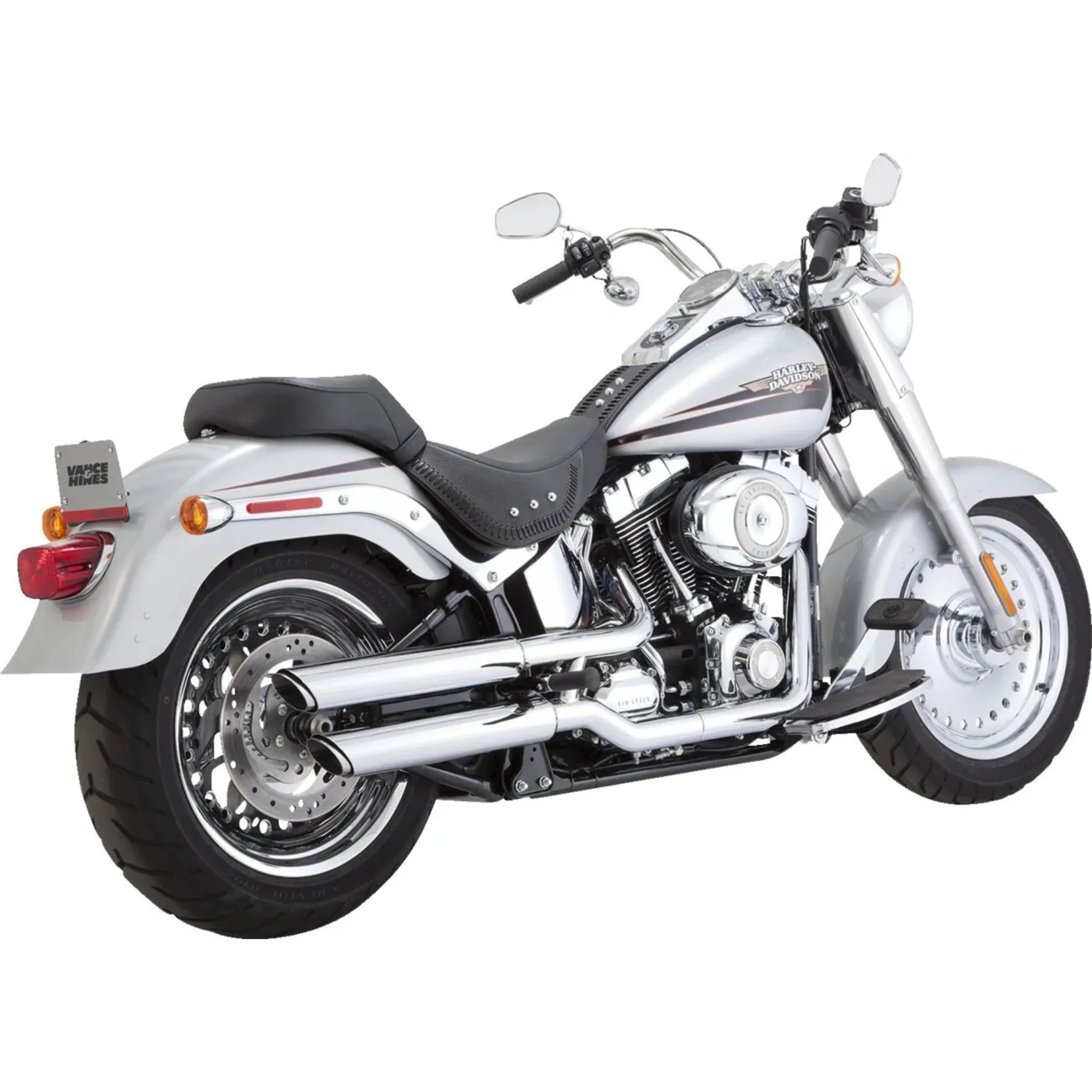 VANCE & HINES - Silencieux 3" Twin Slash PCX - Softail 10-17 Chrome ou Noir - Image 6