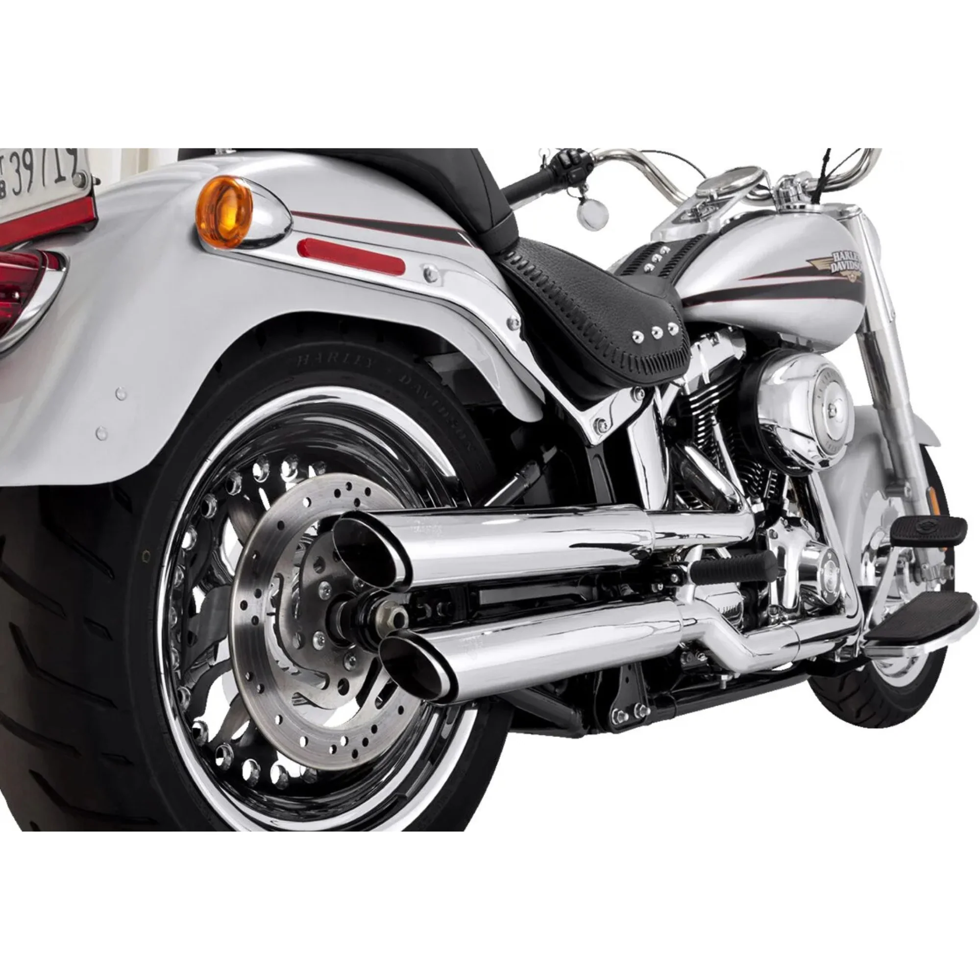 VANCE & HINES - Silencieux 3" Twin Slash PCX - Softail 10-17 Chrome ou Noir - Image 7