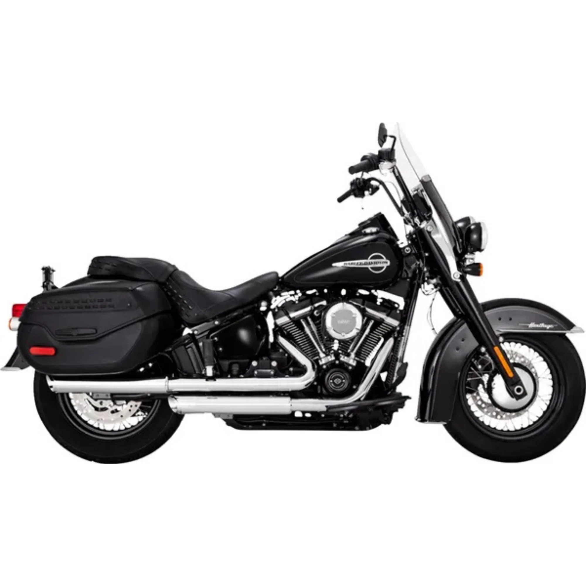 VANCE & HINES - Silencieux 3" Twin Slash PCX - Softail FLI, FLHC(S), FLDE 18-24 Chrome ou Noir - Image 3
