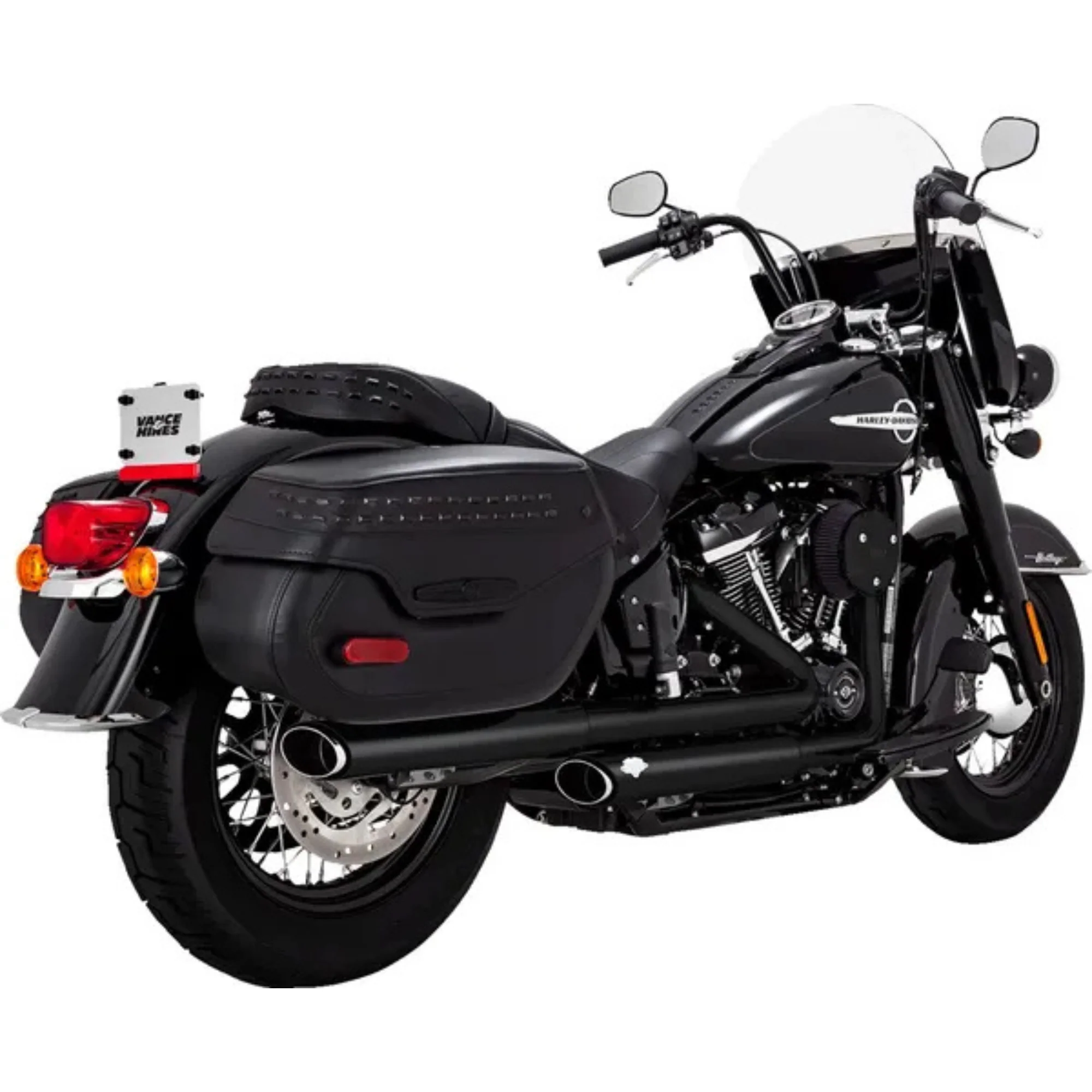 VANCE & HINES - Silencieux 3" Twin Slash PCX - Softail FLI, FLHC(S), FLDE 18-24 Chrome ou Noir - Image 4