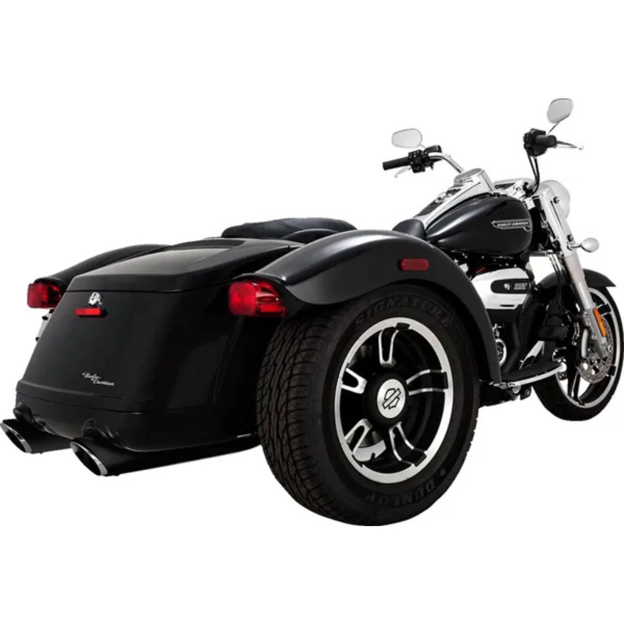 VANCE & HINES - Silencieux 4" Twin Slash - Trike 17+ Noir ou Chrome - Image 2
