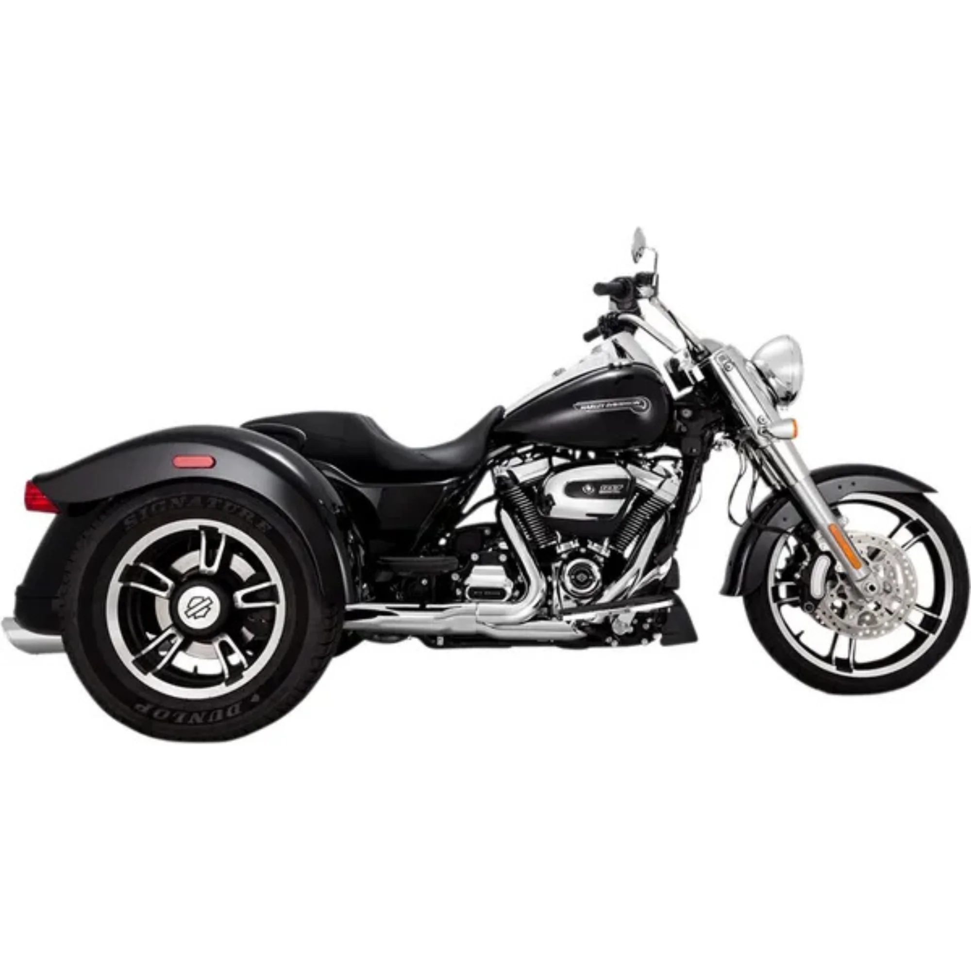 VANCE & HINES - Silencieux 4" Twin Slash - Trike 17+ Noir ou Chrome - Image 4
