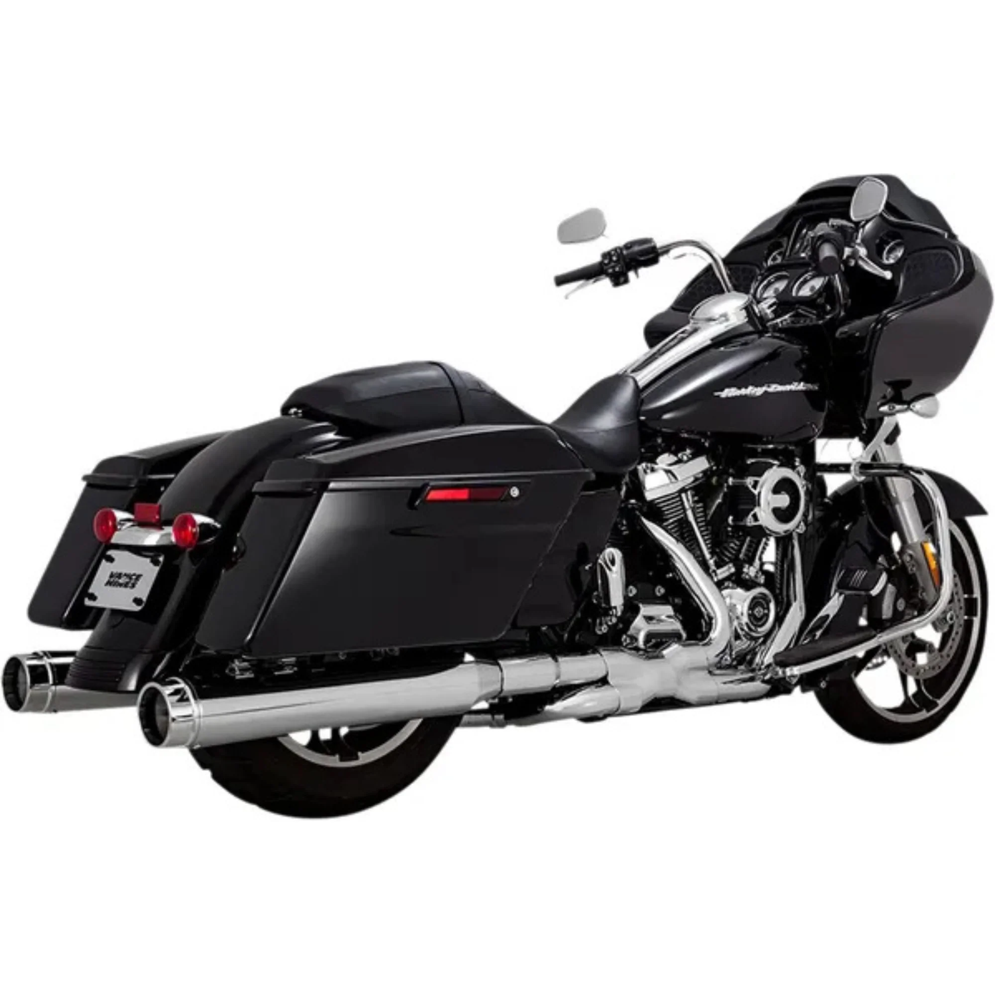 VANCE & HINES - Silencieux Torquer 450 - Touring 17+ Chrome, Noir ou Noir embouts chromés